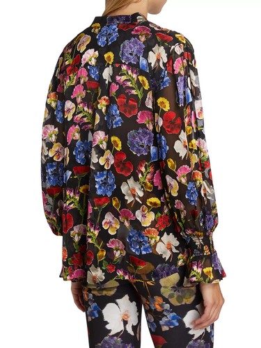 ๐$395 ALICE + OLIVIA SZ MEDIUM FITS LARGE TOO ONICA TIMELESS BLOSSOM BLOUSE NEW - Picture 5 of 7