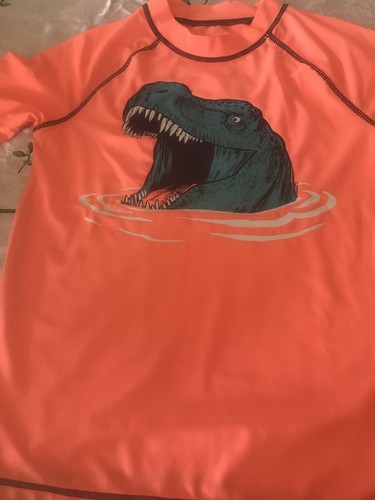 NUEVO CON ETIQUETAS Carters 12 Niños Dinosaurios Camisa Protectora Erupción Top de Natación A juego Hermano Talla avl - Imagen 5 de 8