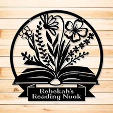 Custom Reading Nook Book Lover Metal Sign, New Metal Wall Art, Grandma Gift