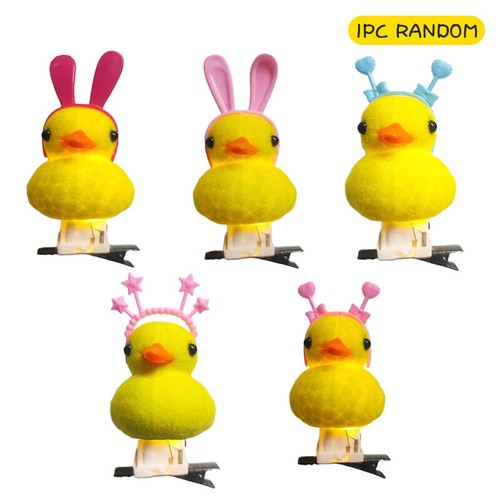 1/5Pcs Flocking Glowing Yellow Duck Hair Clip Spring Clip Duckbill Clip Headwear - Picture 17 of 19