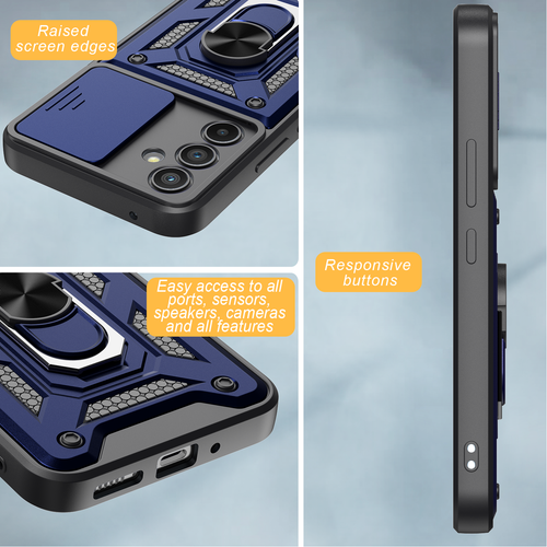 For Samsung Galaxy S23 FE 5G Slide Camera Lens Case Ring Kickstand Hybrid Cover - Bild 13 von 64