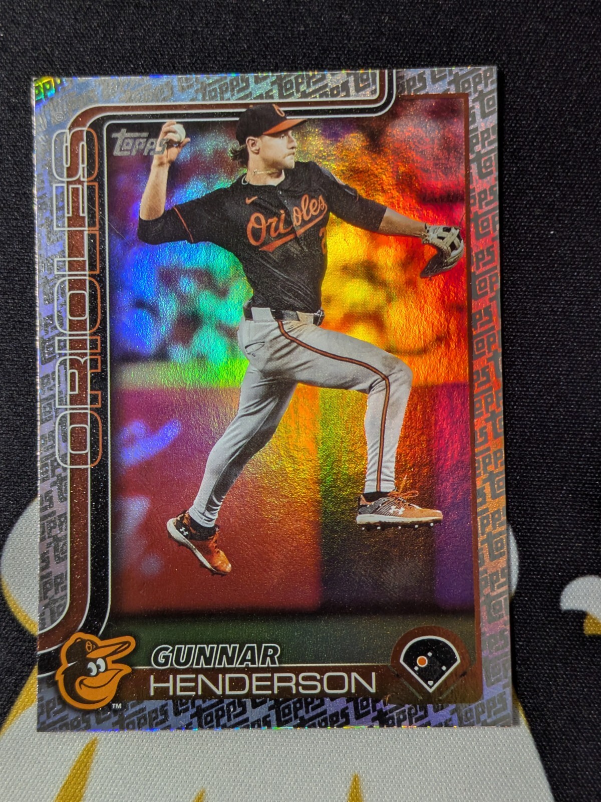 Gunnar Henderson 2025 Topps Series 1 Topps Foil Pattern Baltimore Orioles