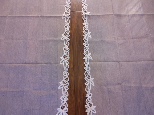 ♡Fabulous set of two french? antique net tape lace curtains 36x2=72 in x87 in d1 - Picture 5 of 6