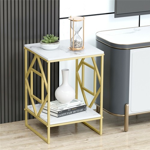 Coffee Table Marble Side Tables Bedside Tables Storage MDF End Table Furniture - Picture 34 of 230