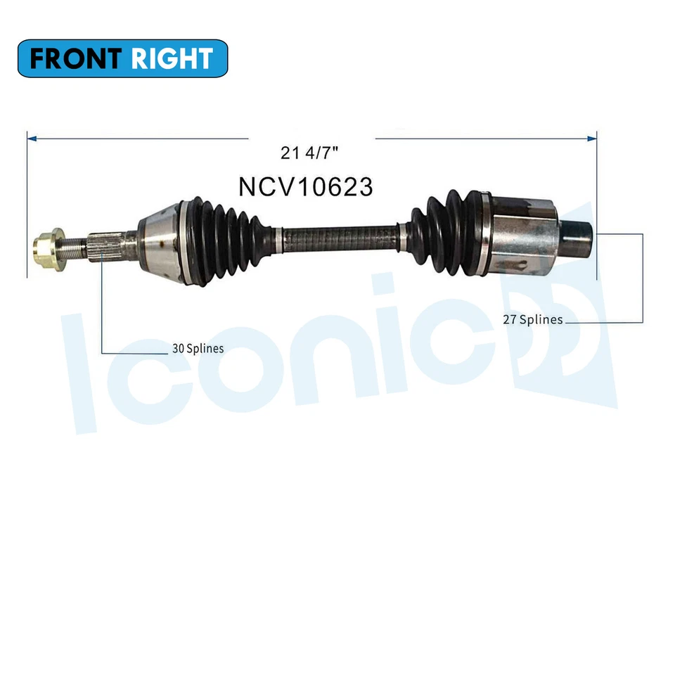 Conjunto de eje CV delantero derecho para Chevrolet Malibu 2007-2009 Saturn Aura 2008-12 Foto 2 de 4