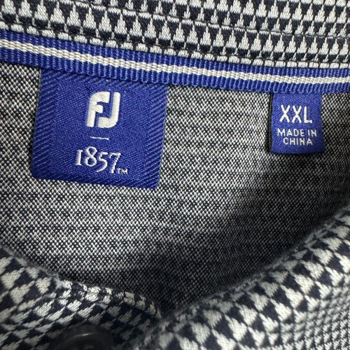 FootJoy Mens Size XXL Gray Navy Blue Stretch Performance Golf Marlin Polo Shirt - Picture 5 of 7