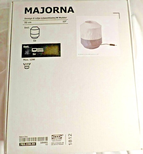 Ikea MAJORNA Table Lamp White / Gray 13" 703.238.55 New in Box! - Picture 2 of 3