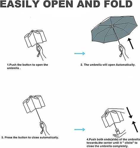 Extra Strength Foldable 24Ribs Automatic Wood handle Large Umbrella Windproof UK - Picture 11 of 20