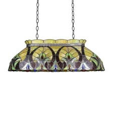 CHLOE Lighting ADIA Victorian Tiffany-Style Dark Bronze 3 Light Island...