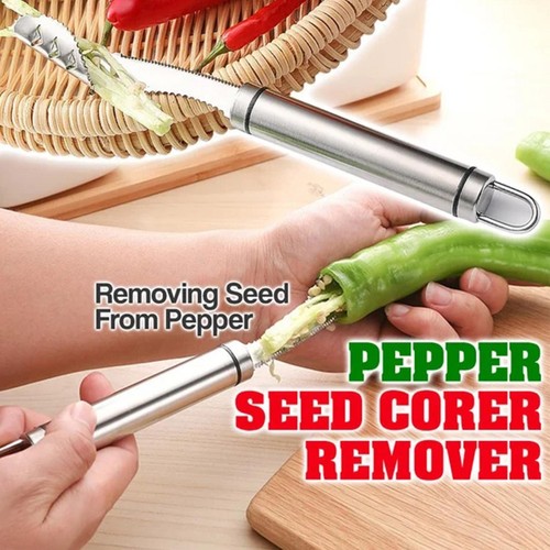 Stainless Steel Chili Corer Remover Seed Remover Jalapeno Pepper Corer Tool BEST - Bild 2 von 8
