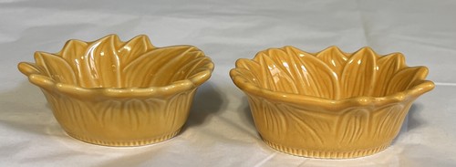 2 Appolia französisches Porzellan gelb Sonnenblume Serviergeschirr ~ Backgeschirr Ramekin Schalen - Bild 10 von 16
