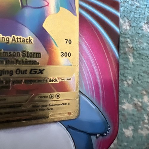 Tarjeta de lámina dorada texturizada Pokemon Fan Art Charizard GX Rainbow 150/147 - 250 HP casi nueva - Imagen 6 de 11
