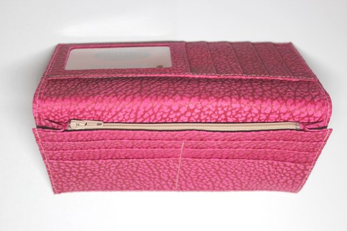 Billetera doble plegable de cuero canguro colección australiana BUSH, roja púrpura - Imagen 4 de 6
