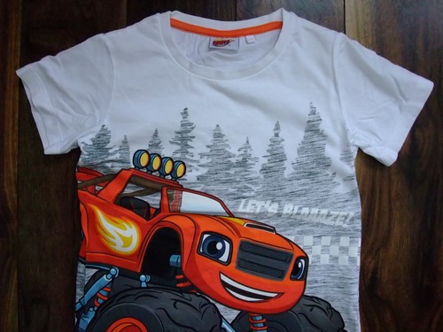Next Blaze Shirt kurzarm T-Shirt 116 Junge weiß Sommer Monster Truck Auto - Bild 9 von 10