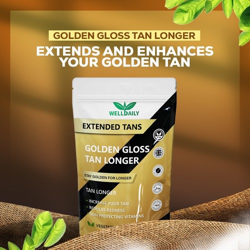 Golden Gloss Tan Extender 30 - 360 Tablets Vitamins A, E Melanin Immune Support - Picture 10 of 15