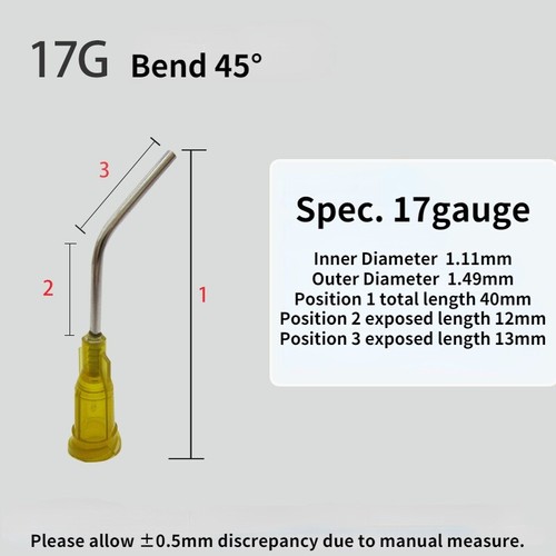 100pcs Pre-Bent Blunt Tip Liquid Glue Dispenser Needle Stainless Steel Tips - Picture 10 of 24