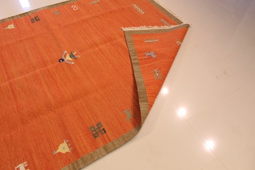 Genuine Hand -Woven Dhurrie Kilim100% Wool Pile 5.6 X8.0 Ft 75% OFF GREAT DEAL - Picture 7 of 7