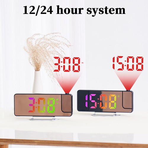 Desk Dual Alarm Clock LCD LED Digital Time Projection FM Radio Snooze Timer USA - Picture 9 of 16