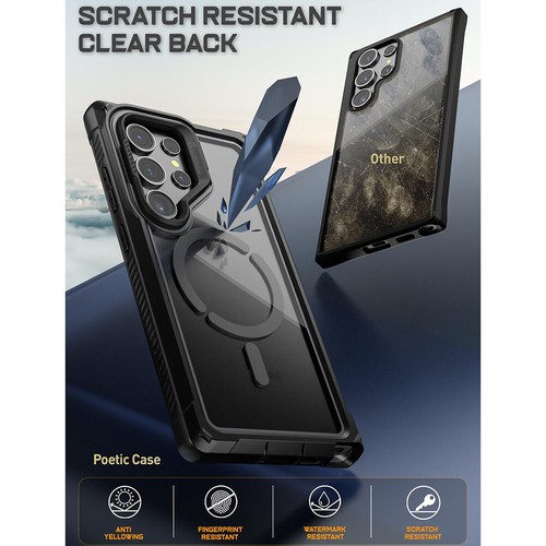 Für Galaxy S24 Ultra Hülle TPU Bumper Stoßfest Cover mit Displayschutz Schwarz