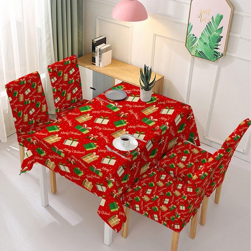 Christmas Tablecloth Rectangle Table Cover Cloth Xmas Dinner Party Home Decor - Picture 54 of 60