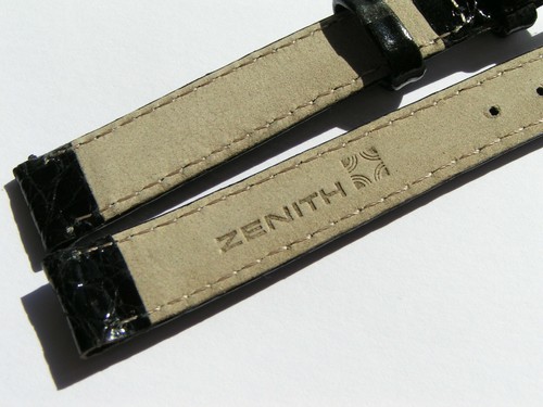 Correa de cuero Zenith negra black 12 mm 12/10 con hebilla 65/100 I396 - Imagen 3 de 8