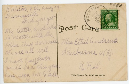 Antigua postal College Chapel Beloit, Wisconsin WI tintada a mano publicada 1909 - Imagen 2 de 2