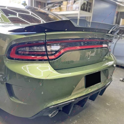 2 Pcs V3 Style BK Decklid Spoiler Wicker bill Fit 2015-2023 Charger SRT Hellcat - Picture 3 of 9