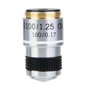 New-100X-Biological-Microscope-Achromatic-Objective-Lens-160-0-17