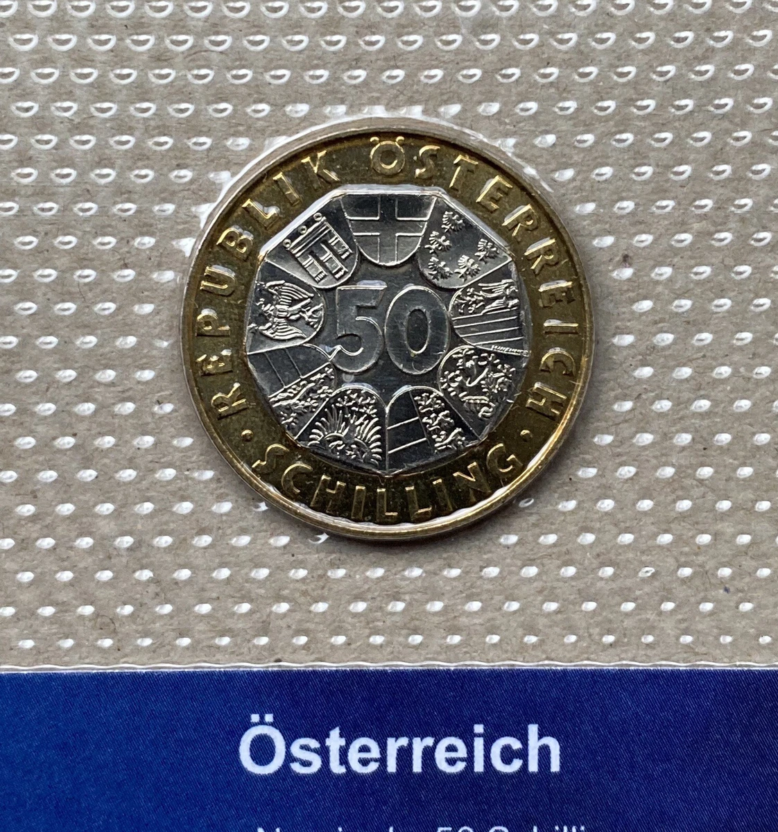 Sammlerstück 50 Schilling Gedenkmünze Österreich 1998,  EU-Präsidentschaft