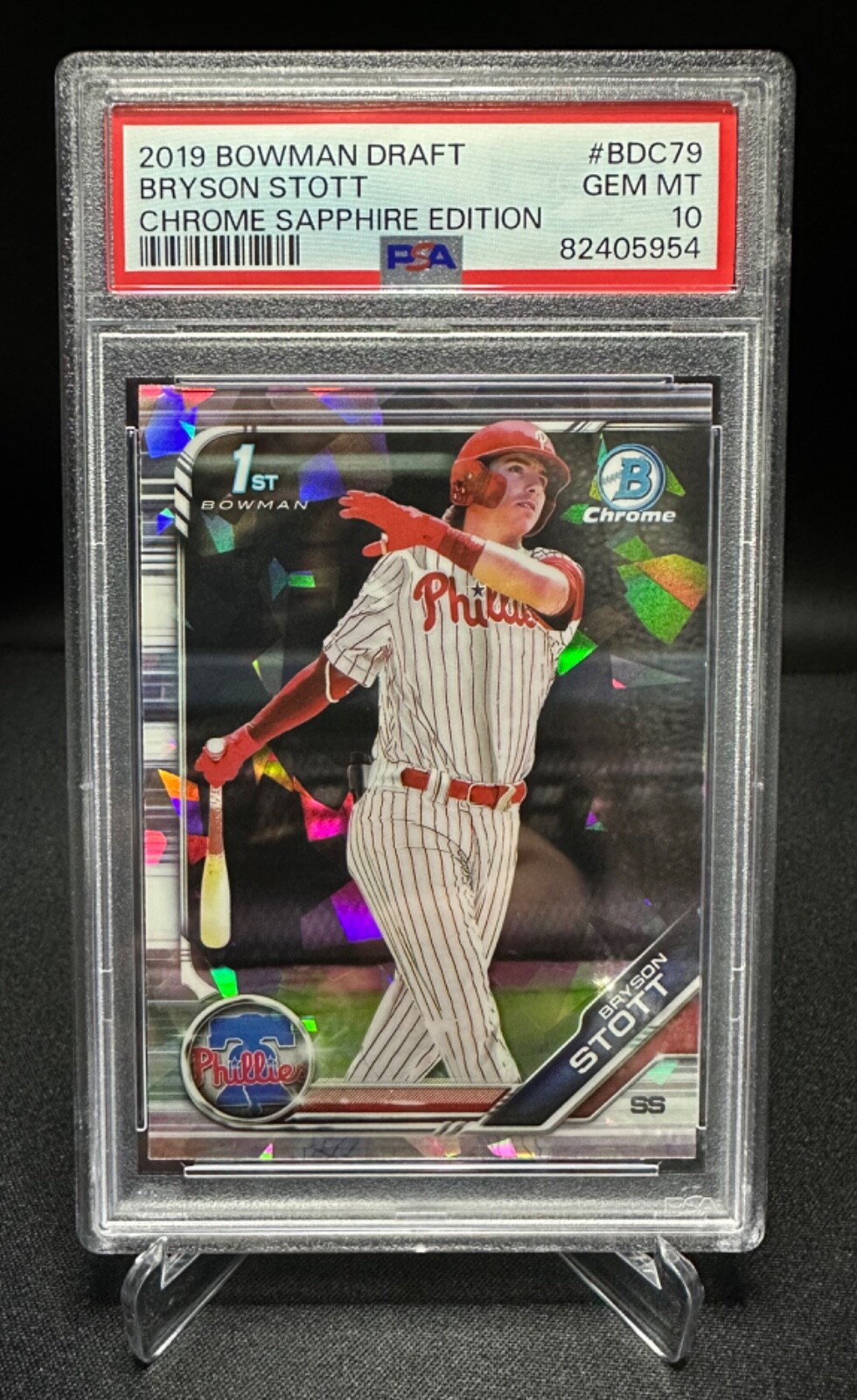 2019 Bowman Draft - Bryson Stott - Chrome Sapphire Edition RC - PSA 10 - #BDC-79