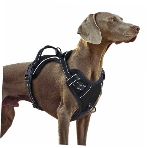Dog Harness, Adjustable Soft Padded Dog Vest with Handle Large black