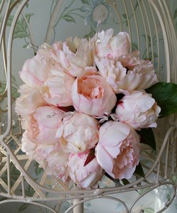 Pale Pink Peony Handtied Brides Bouquet Bridesmaid Wedding Flowers Image Is Loading Pale Pink Peony Handtied Brides Bouquet Bridesmaid Wedding