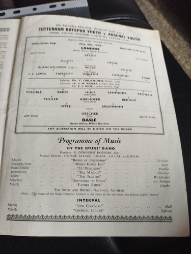 LONDON v BASLE Fairs Cup 1955/1956 @ TOTTENHAM - Arsenal Chelsea QPR (1) - Picture 4 of 4