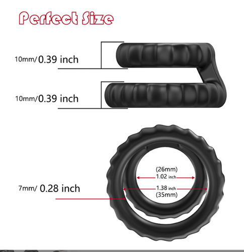 Dual Cock Ring Super Strong Stretchy Stay Harder Penis Rings Cockring For-Men - Picture 10 of 10