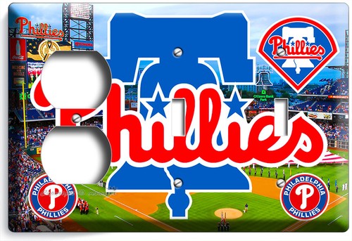 PHILADELPHIA PHILLIES BASEBALL TEAM LIGHT SWITCH OUTLET WALL PLATE ROOM HD DECOR - Picture 32 of 32