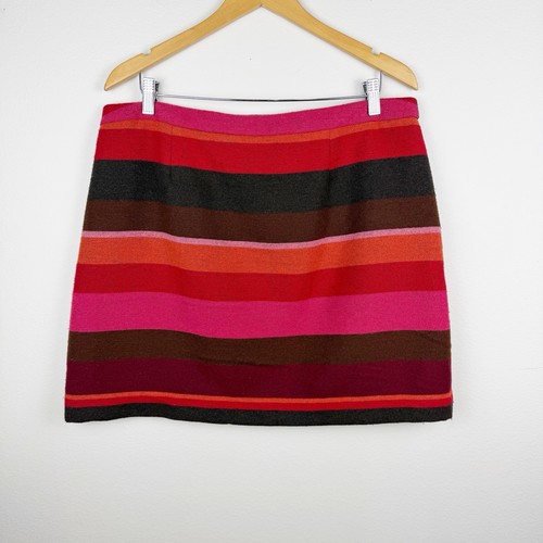 Loft Wool Blend Wrap Mini Skirt Multi Colored Striped Women’s Size XL - Picture 4 of 10