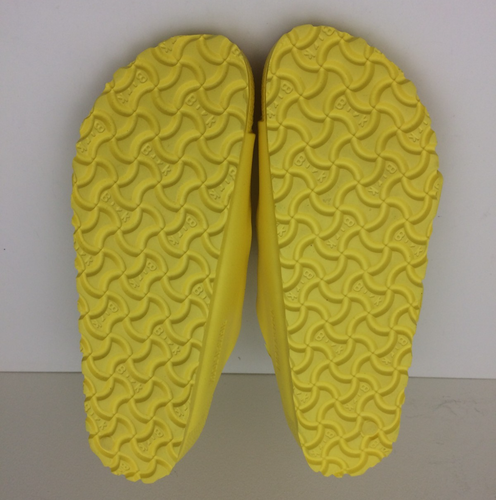 Birkenstock Women's Slider Sandals Size 6 Yellow Synthetic Buckles x2 Used F1 - Picture 7 of 9