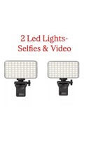 2 Selfie Lights For Phone Dimmable 3 Light Modes/Rechargeable Battery BRAND NEW