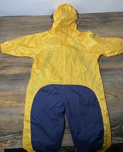 TUFFO Muddy Buddy TRAJE DE LLUVIA PARA NIÑOS PEQUEÑOS Mono Amarillo Y Azul Marino 2T - Imagen 7 de 11