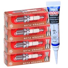 4x CHAMPION Zündkerzen + LIQUI MOLY Fett für DS 3 4 II 7 9 MERCEDES C C204 GL
