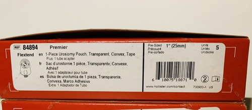 Hollister 84894 Premier Flextend 1-Piece Urostomy Pouch 1BX/5EA Exp 2027-2028 - Picture 3 of 17
