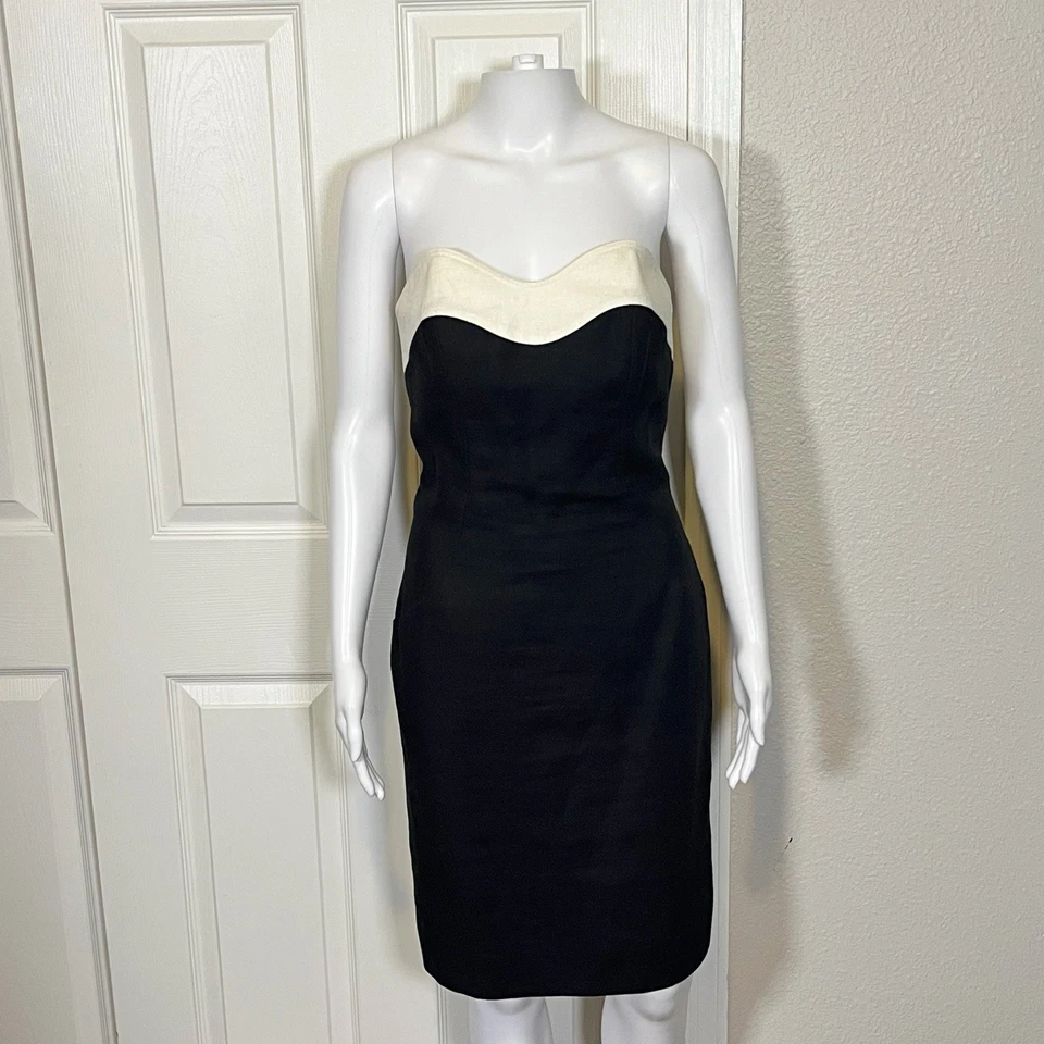 Conjunto de 6 vestidos chaqueta traje vintage Albert Nipon lino contraste Foto 4 de 4