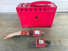 Steel Lockout Box, LOTO For Safety With Two Locks and Keys