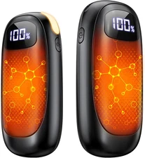 Hand Warmers Rechargeable 2 Pack, Electric Dual-Sided Heating with LED Display &