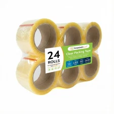 24 Rolls Carton Sealing Tape 2.83 Inch x 110 Yards Clear Box Tapes 1.6 Mil