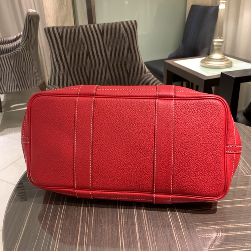 HERMES Garden Party PM 36 Negonda Tote Bag red □P Made in France - Picture 11 of 13