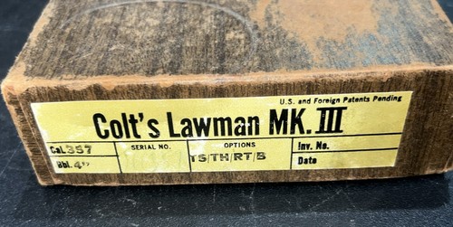 Colt’s Lawman MK III, 357 Cal. Caja de grano de madera, sin papeles, años 70, ¡solo caja! - Imagen 3 de 10