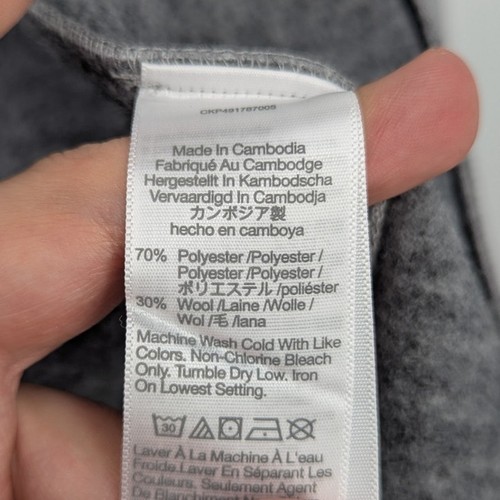 NUEVA Chaqueta Madewell Gris Mezcla de Lana Cremallera Para Mujer Talla M Minimalista Cuello Simulado Nueva Con Etiquetas - Imagen 5 de 5