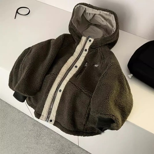 Boys Girls Double Sided Reversible Polar Fleece Winter Coat Thickening Jacket - Picture 19 of 24