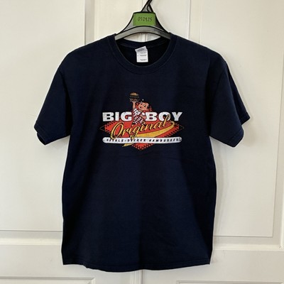 Big Boy Original Shirt Adult Large Black Double-Decker Hamburger Casual Men
